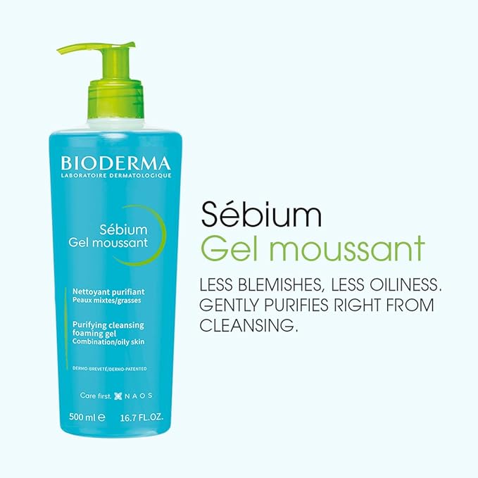 Bioderma Sebium Purifying Cleansing Foaming Gel - Combination to Oily Skin, 500ml